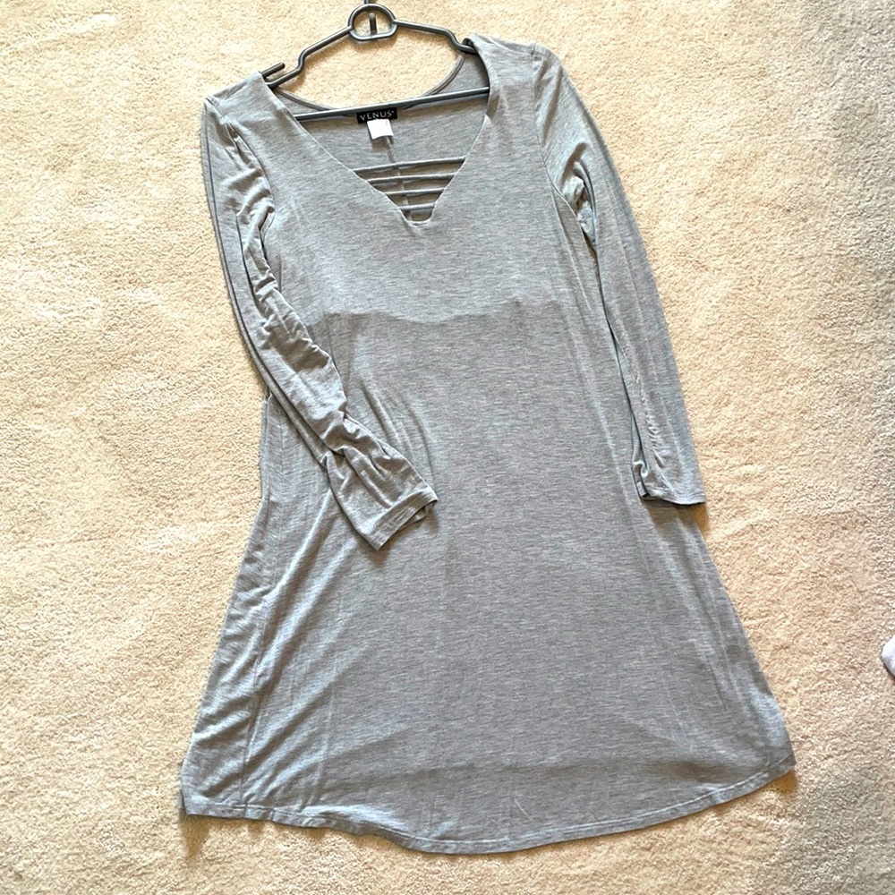 Venus T-shirt Material Long Sleeve Swing Dress